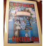 Three modern posters; "Go To Lytham by Electric Car", "Blackwood and Fleetwood Cars" and "Fish and