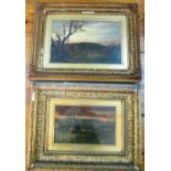 A pair small oils country scenes