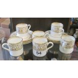 A Wedgwood Gold Florentine six cups and six saucers