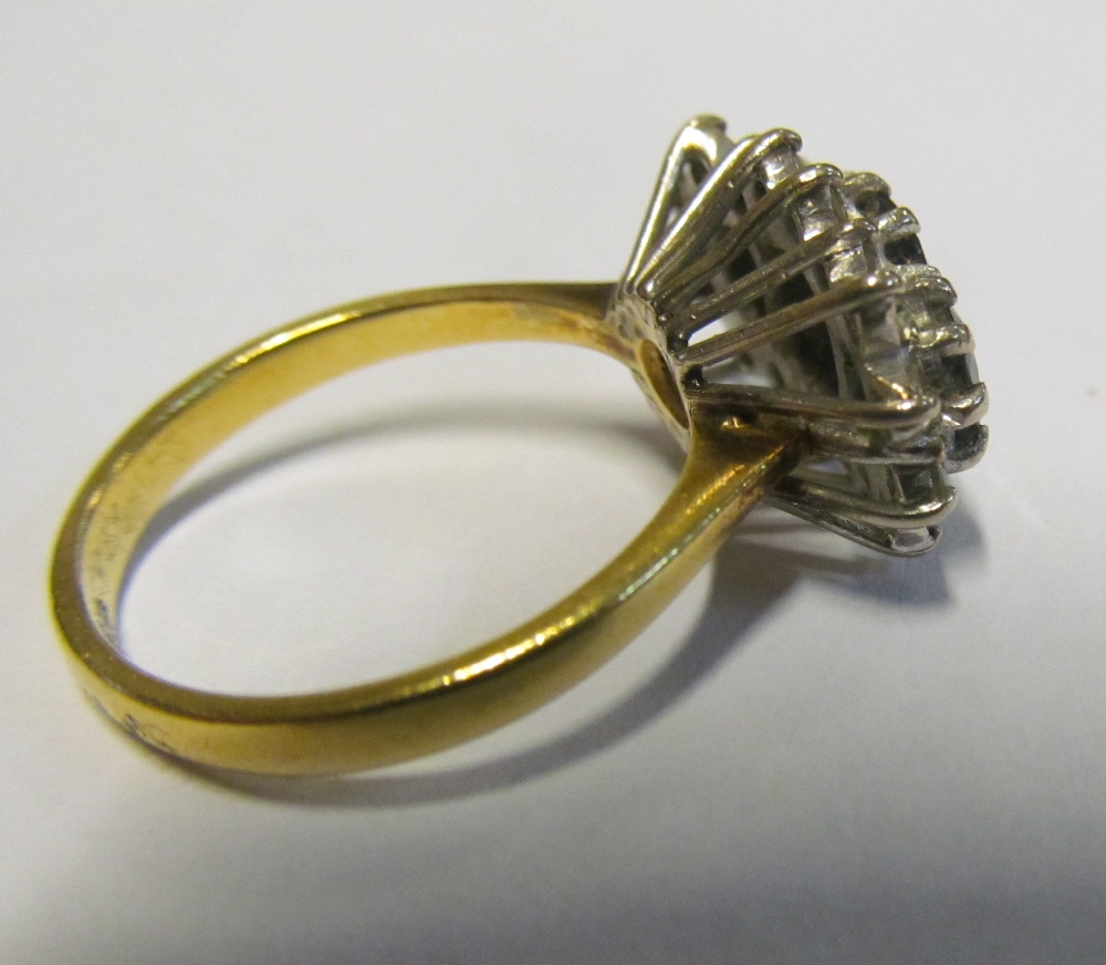 An 18ct gold sapphire and diamond ring, size N 6gm - Image 6 of 6