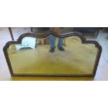 A 19th Century walnut mirror with gilt borders