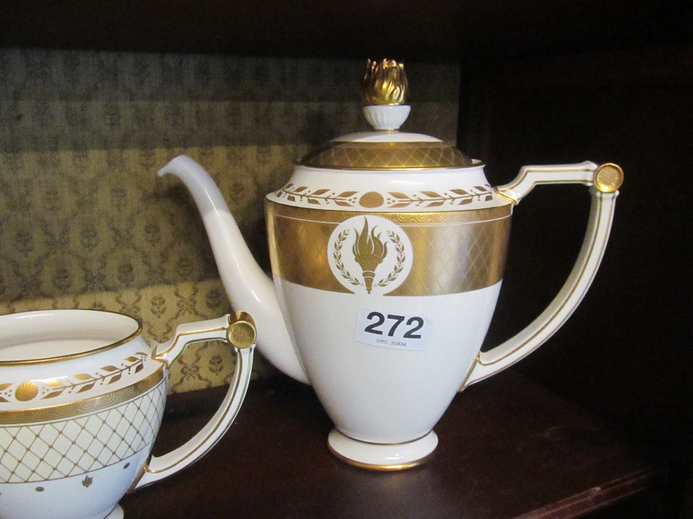 A Royal Worcester Clive Christian gilt four place teaset - Image 2 of 2