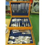 A silver canteen of cutlery