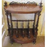 A 19th Century walnut two tier side table/canterbury