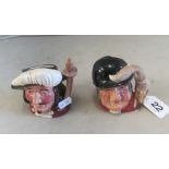 A Royal Doulton small character jug 'Gone Away' and another 'Porthos'