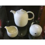 A Hornsea Concept coffee pot, milk jug and lidded sugar