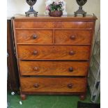 A Victorian mahogany chest two short three long drawers and frieze drawer