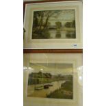 Eric Cox three watercolours 'Evening on The Arun', 'Unto The Hills' and 'September on The Arun'