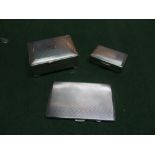 Two silver cigarette boxes and cigarette case