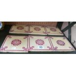 A set of six Graves Dunhill & Co floral design tiles