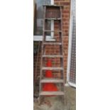 A wooden step ladder