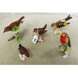 Five Goebbel bird ornaments