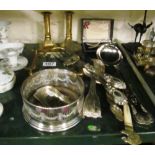 Various brass and plated items