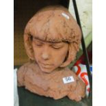 A terracotta head Caroline Anne c1965 by Sheila Mitchell