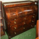 A 19th Century continental cylinder top bureau