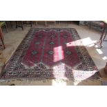 A modern rug red ground geometric pattern