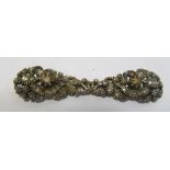A 19th Century double ended brooch (possibly made from a pair of earrings) set rough cut diamonds