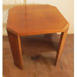 An oak Art Deco two tier occasional table