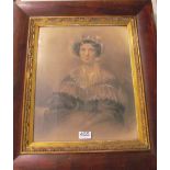 A portrait of lady in rosewood frame