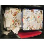 A large box of cigarette cards
