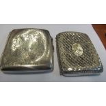 A silver cigarette case (a/f) and another EPNS