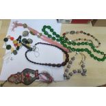 Various venetian glass beads and other bead necklaces etc