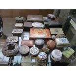 Various small decorative boxes and some metalware
