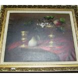 Moujer? - an oil on canvas still life in gilt frame