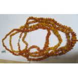 Four amber necklaces