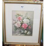 A picture 'Roses' signed Jack Carter 1986