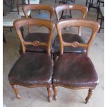Four 19th Century oak chairs