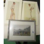 Two Vanity Fair Spy cricket print 'Australian Cricket' and 'Kent' and a print The Melbourne