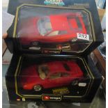 A Burago 1/18 Ferrari 348tb 1989 and a 1/18 Burago Ferrari Testarossa 1984 (both boxed)