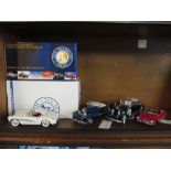 A Franklin Mint 1956 Chevrolet Corvette (boxed) and three others; 1967 Volkswagen, 1935 Mercedes