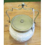 A Locke & Co Worcester cream ware biscuit barrel