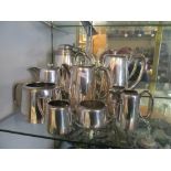 Some silver-plate coffee pots, hot water pots et cetera