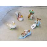 Five Beswick Beatrix Potter figures and four others (a/f)