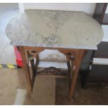 An Edwardian marble top side table