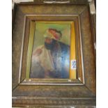 An oil on canvas Arab gentleman in gilt frame