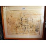 Gerald Tip - a pen and ink drawing The Royal Pavilion
