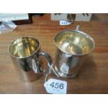 A silver Christening cup and another