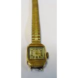 A 9ct gold ladies watch