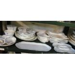 Various white and cream porcelain tableware including oyster dishes, jelly moulds etc