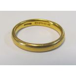 A 22ct gold band 3.9gms, size M/N