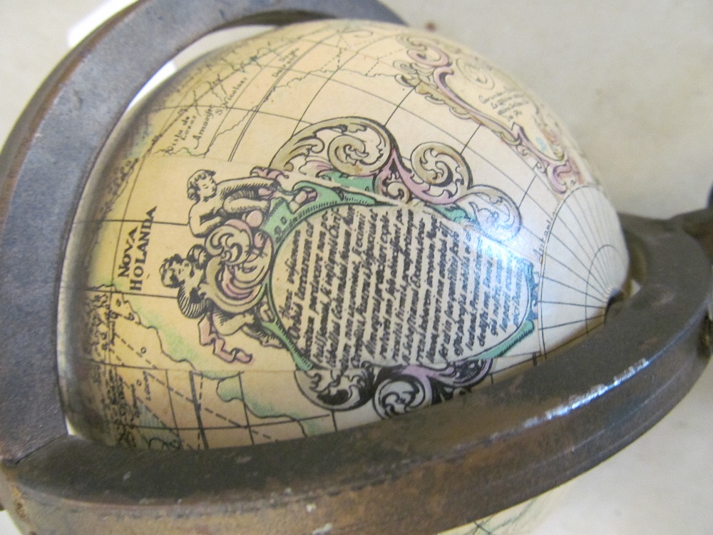 A small globe in metal stand - Image 7 of 7