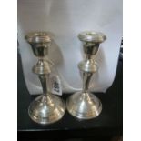 A pair silver candlesticks
