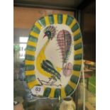 A Copenhagen plate of Turkey with wall hanging en verso