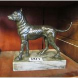 A bronze dog