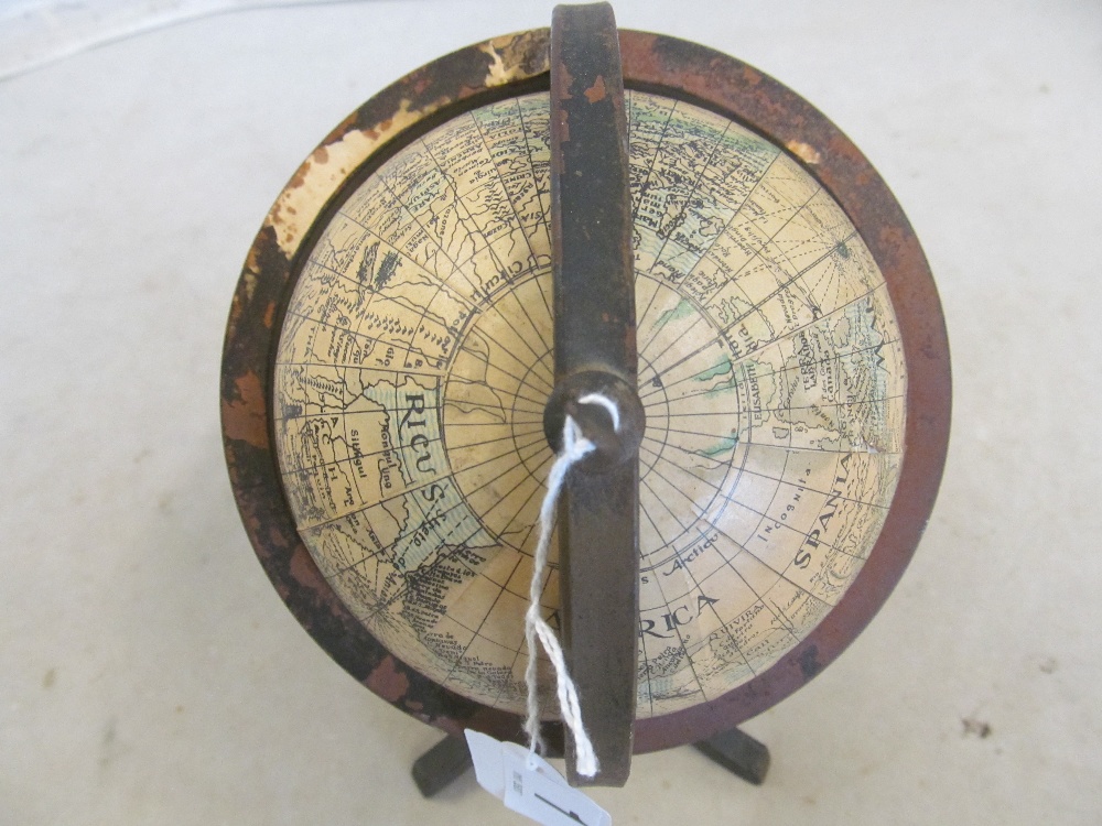 A small globe in metal stand - Image 4 of 7