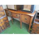 A 19th Century mahogany crossbow fronted sideboard central drawers and two cupboards